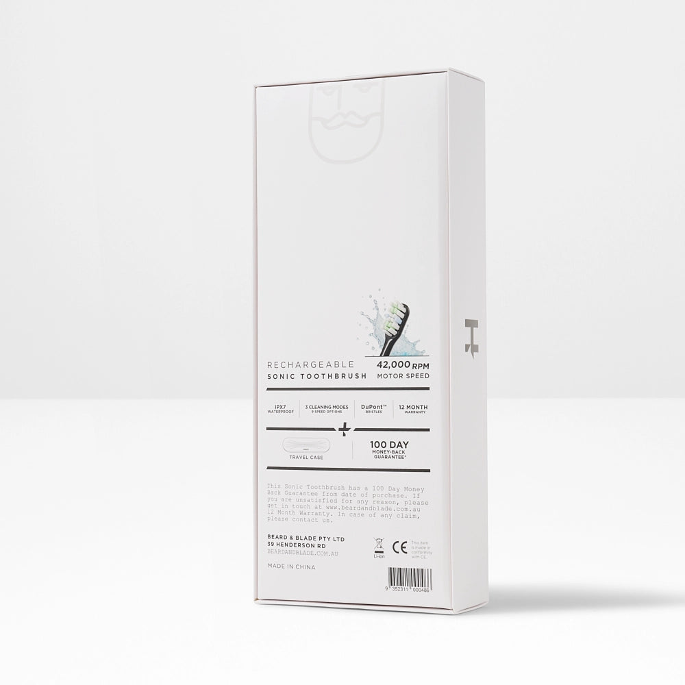 HERO Sonic Electric Toothbrush Black by Beard & Blade