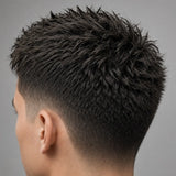 Short textured crop styled with Beard & Blade Super Clay, strong matte hold