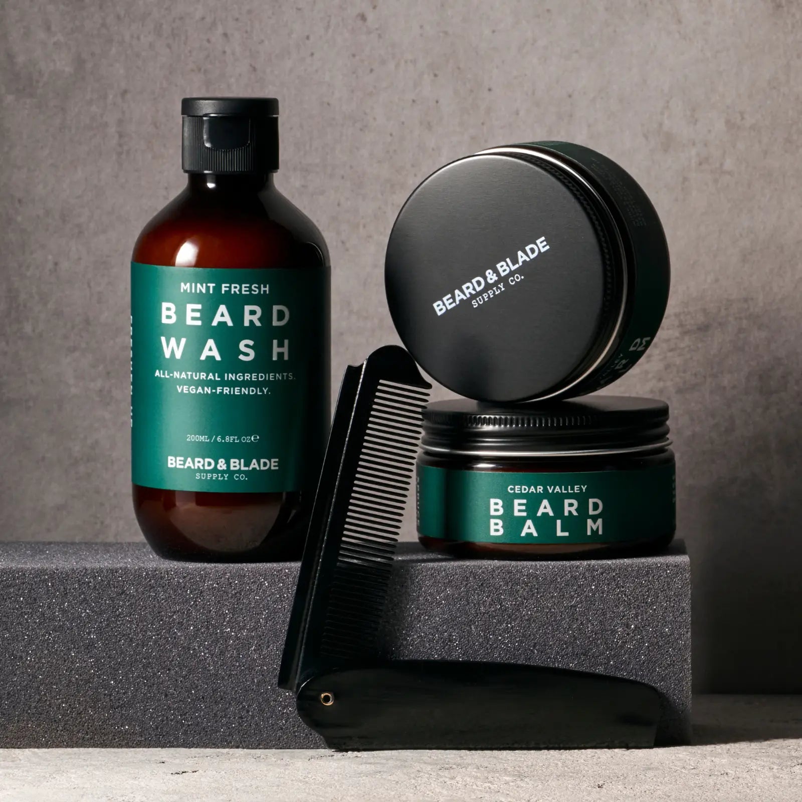 Beard & Blade Folding Beard & Mo Comb B2 Black 193mm