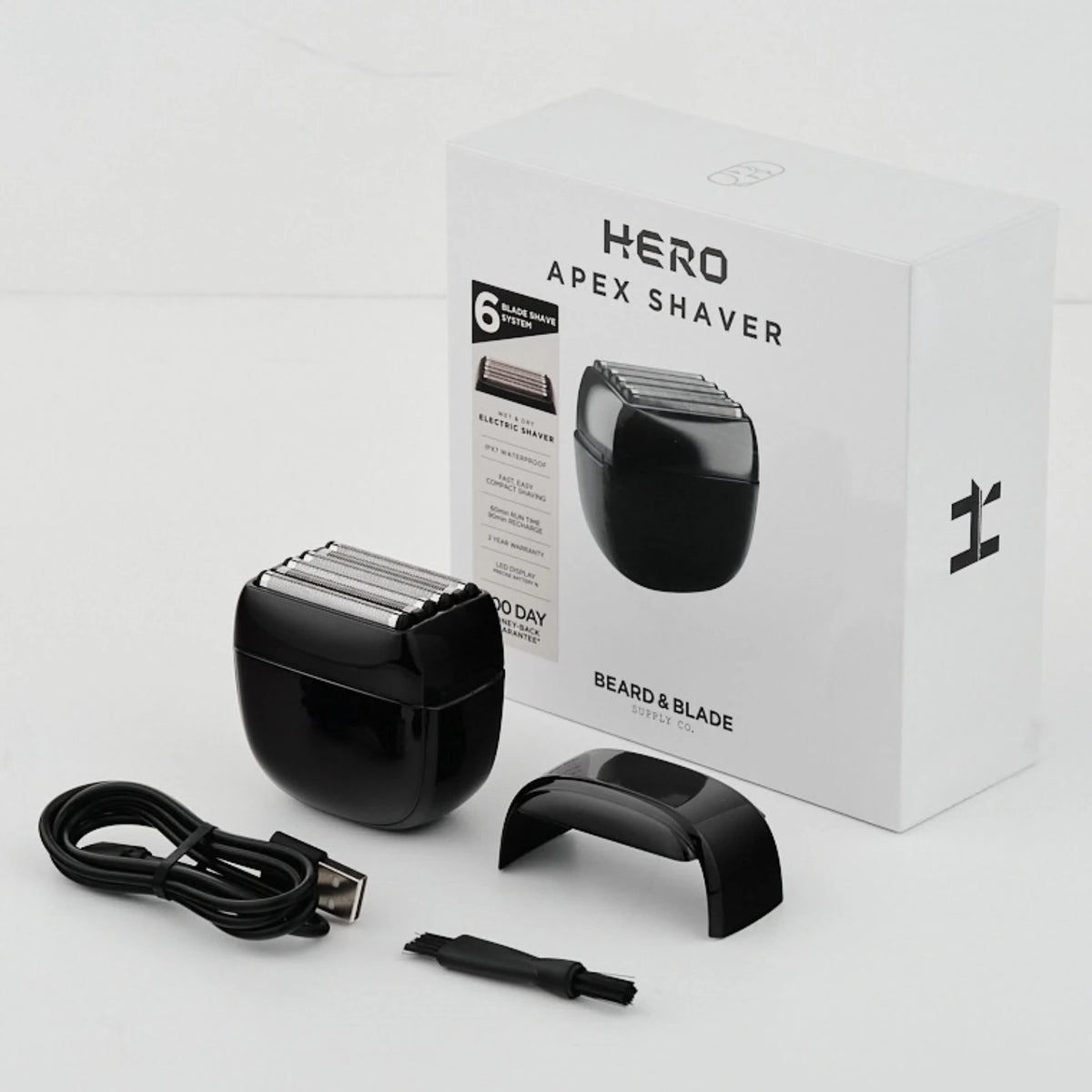 HERO Apex Shaver box contents laid out