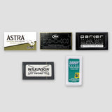 Beard & Blade Safety Razor Blade Sampler (25) with Astra, Henson RK, Parker, Wilkinson Sword and Derby Extra blade packs