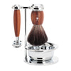 Muhle Vivo Safety Razor & Synthetic Fibre 4-Piece Set Plum Wood