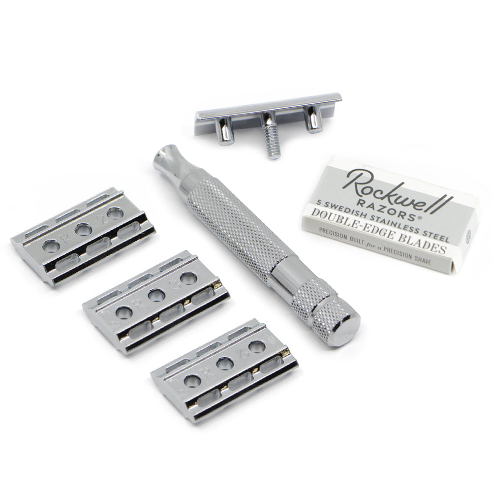 Rockwell 6C Safety Razor White Chrome