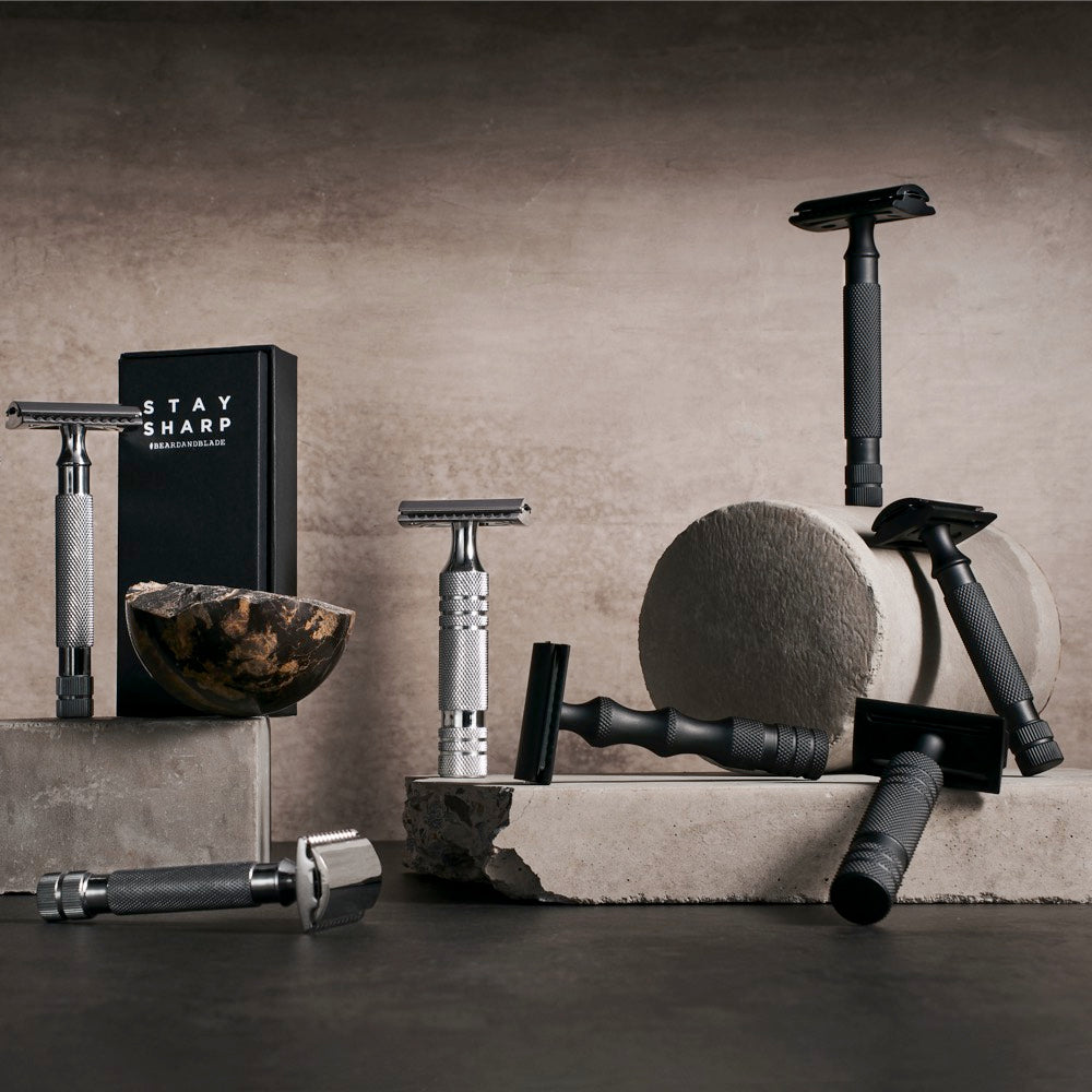 Beard & Blade Classic Safety Razor Long Handle Chrome