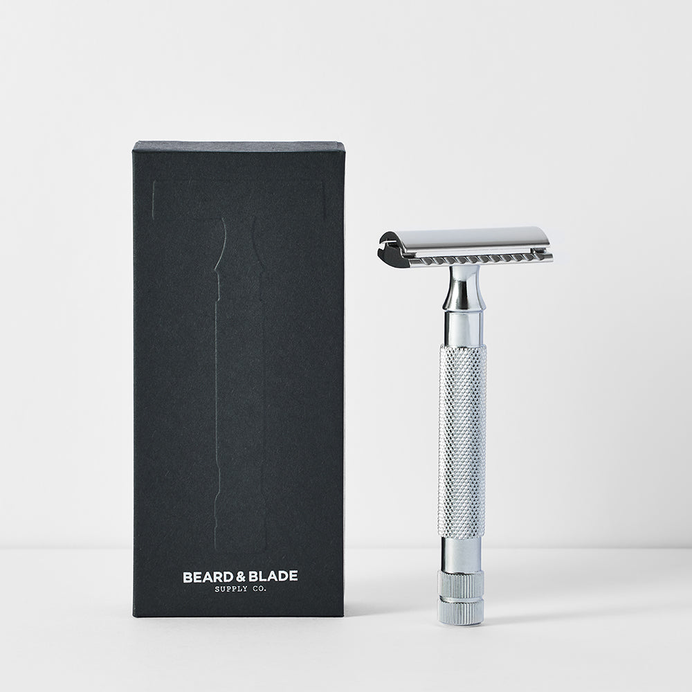 Beard & Blade Classic Safety Razor Long Handle Chrome