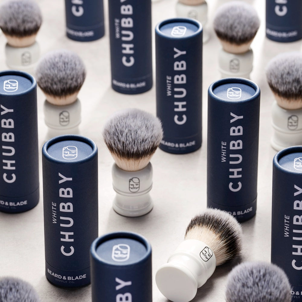 Beard & Blade Chubby Silvertip Synthetic Shaving Brush White
