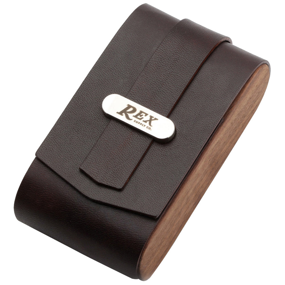 Rex Ambassador Razor Case Leather & Walnut