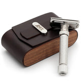 Rex Ambassador Razor Case Leather & Walnut