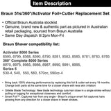BRAUN 51s Series 5 Foil & Cutter Replacement Set 360, Activator 8595, 590c +