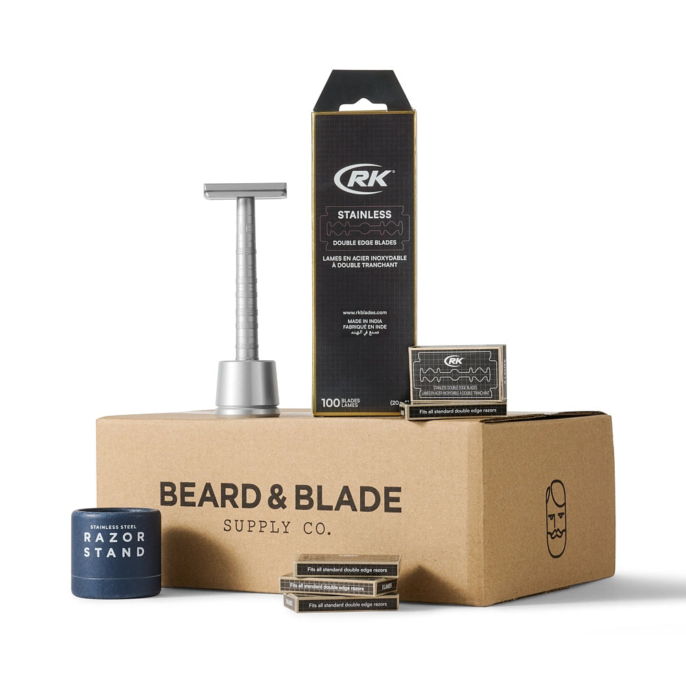 Henson AL13 Aluminium Safety Razor Kit with Premium Stand