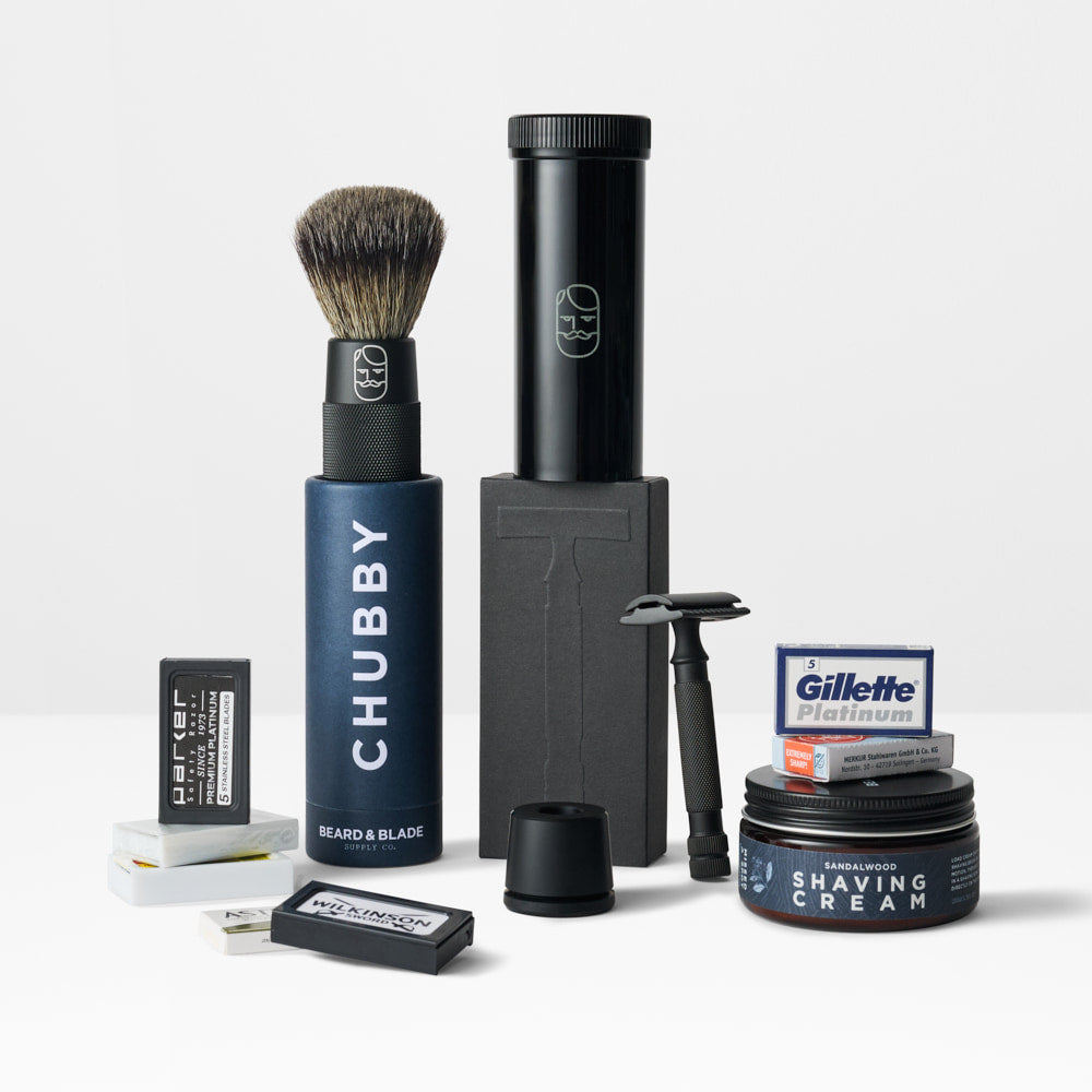 Beard Blade Jet Black Safety Razor Shaving Kit