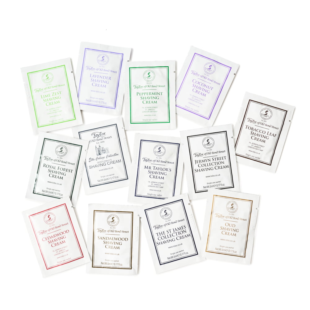 Taylor of Old Bond Street Shaving Cream Sampler Pack (12)