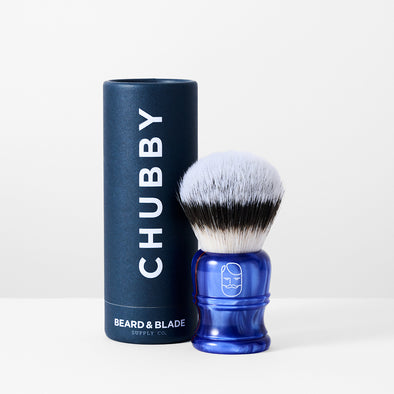 Beard & Blade Chubby Synthetic Shaving Brush Blue