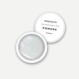 Beard & Blade Pomade 10g sample pot, opened with lid alongside