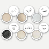 Beard & Blade Hair Styling Sample Pack, all six 10g pots opened to show the products