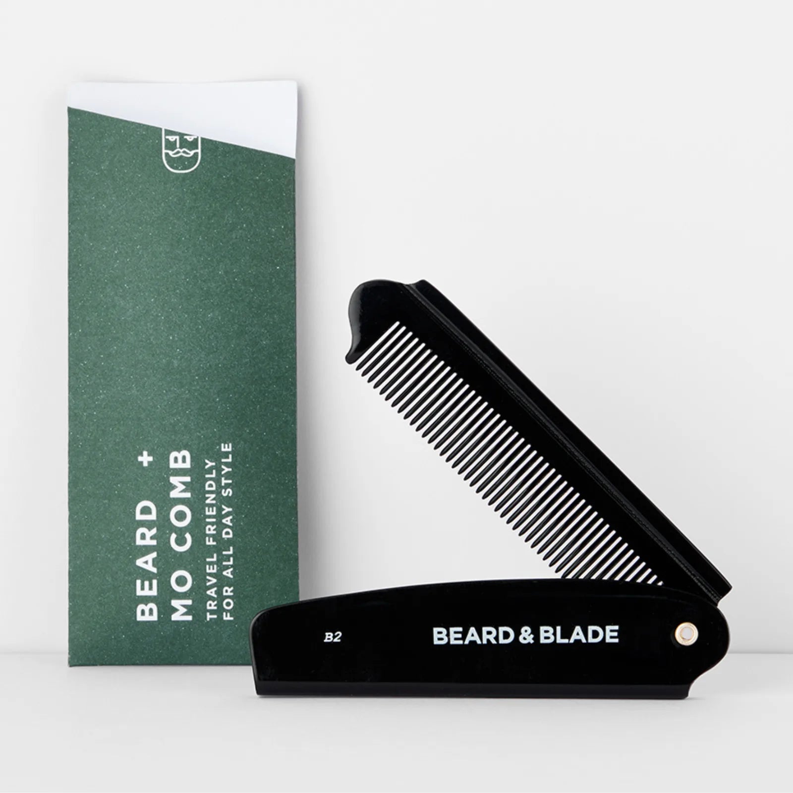 Beard & Blade Folding Beard & Mo Comb B2 Black 193mm