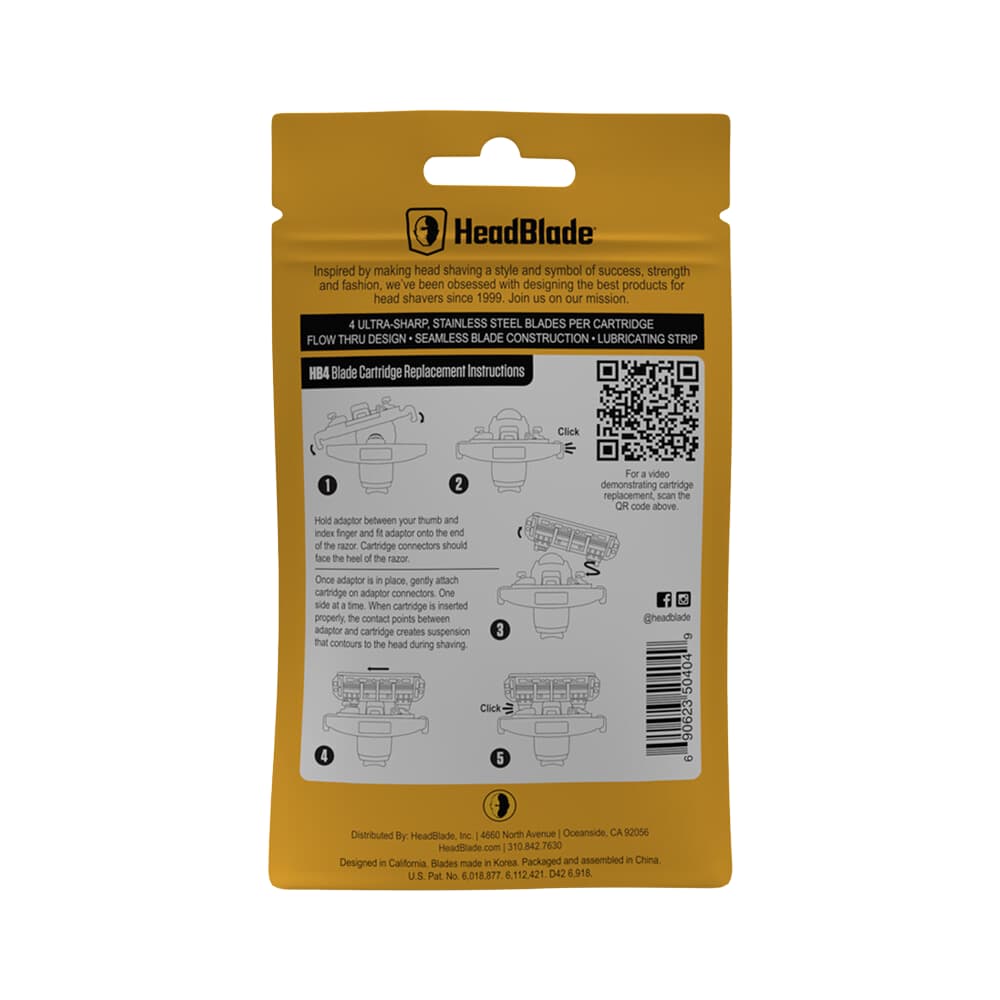 HeadBlade HB4 4-Blade Shaving Cartridges (4)