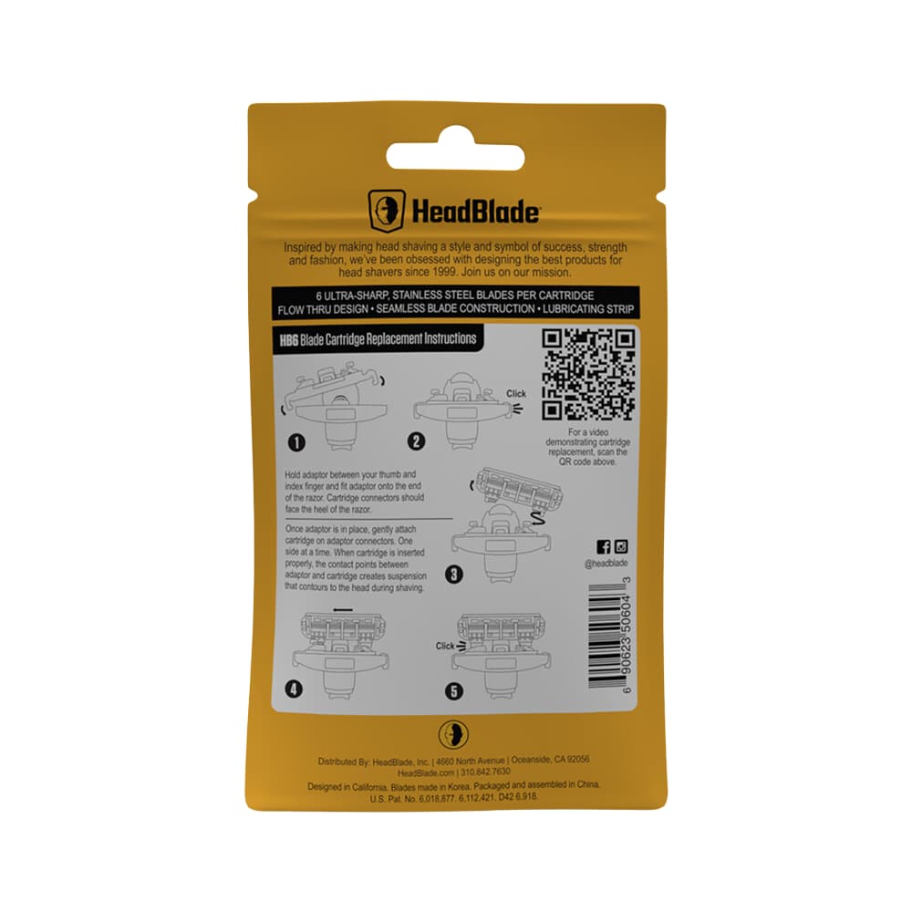 HeadBlade HB6 6-Blade Shaving Cartridges (4)