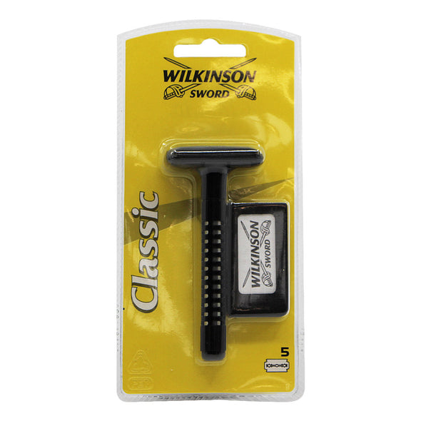Wilkinson Sword Safety Razor Black & Blades (5) – Beard & Blade
