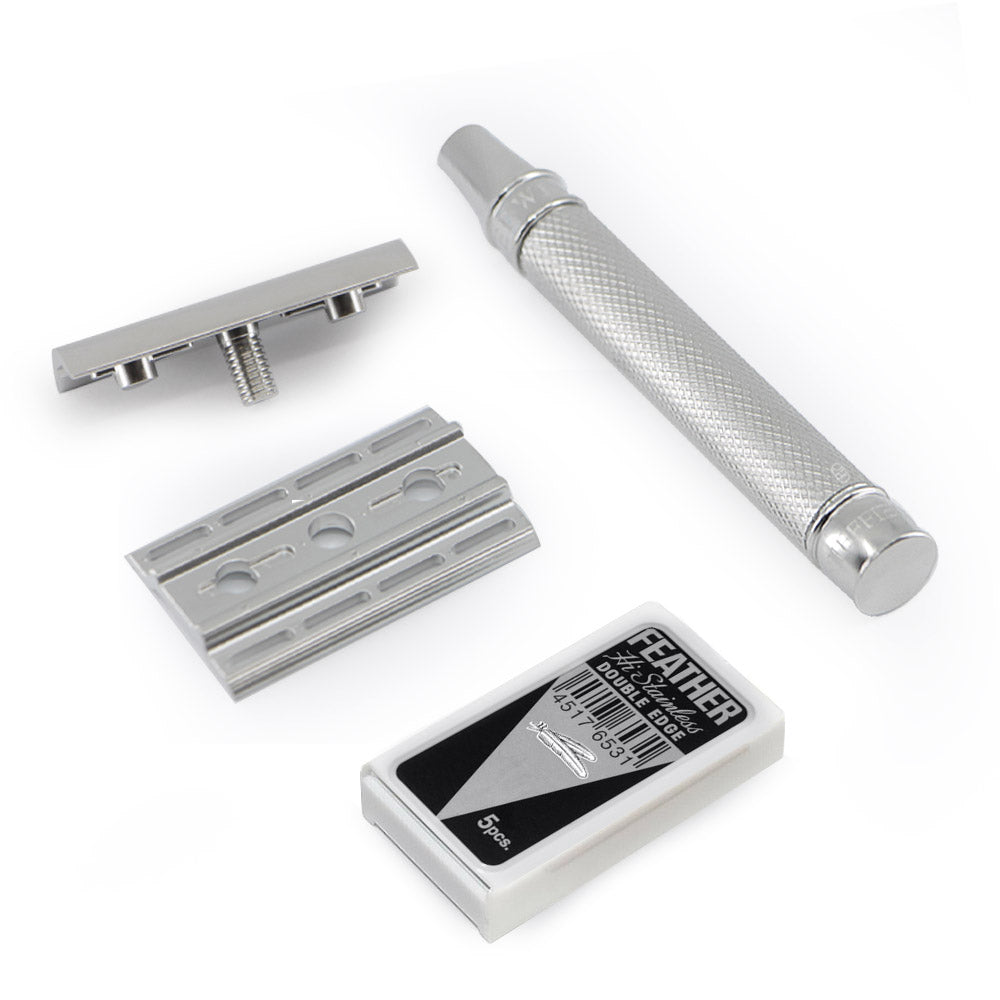 Edwin Jagger 3ONE6 Safety Razor Stainless Steel Knurled – Beard