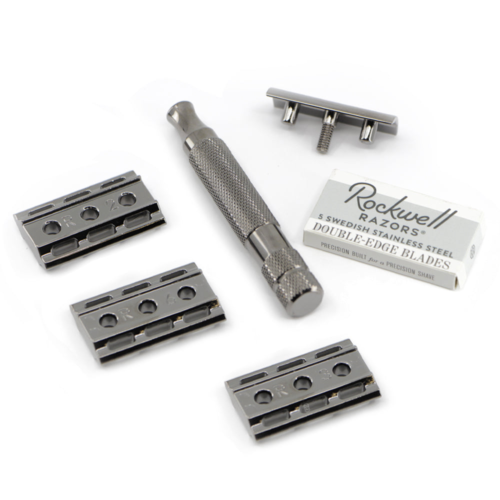 6mm Razorblade Rockwell 6C Safety Razor Gunmetal Chrome – Beard & Blade