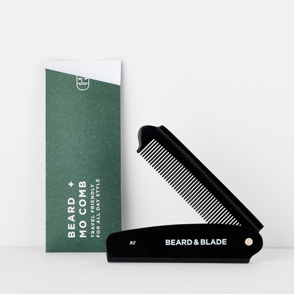 Beard & Blade Folding Beard & Mo Comb B2 Black 193mm