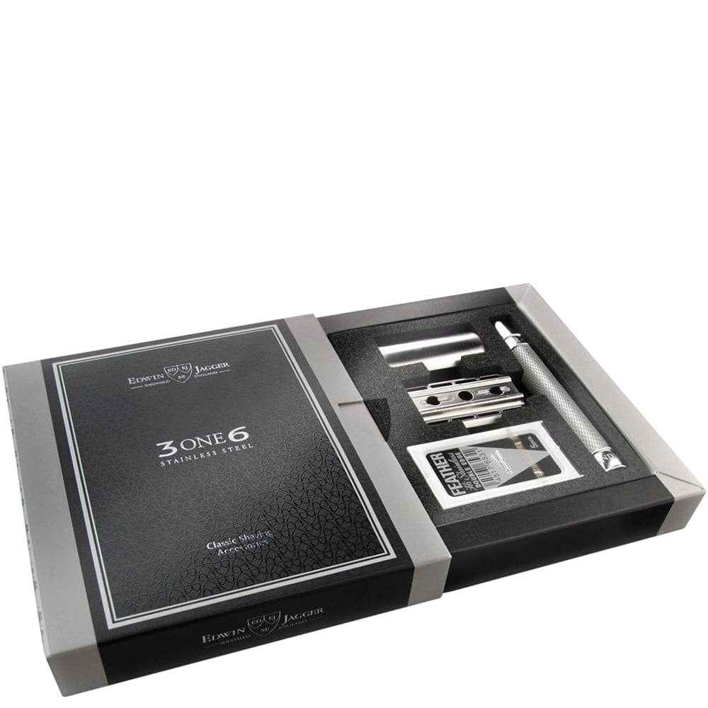 Edwin Jagger 3ONE6 Safety Razor Stainless Steel Knurled – Beard