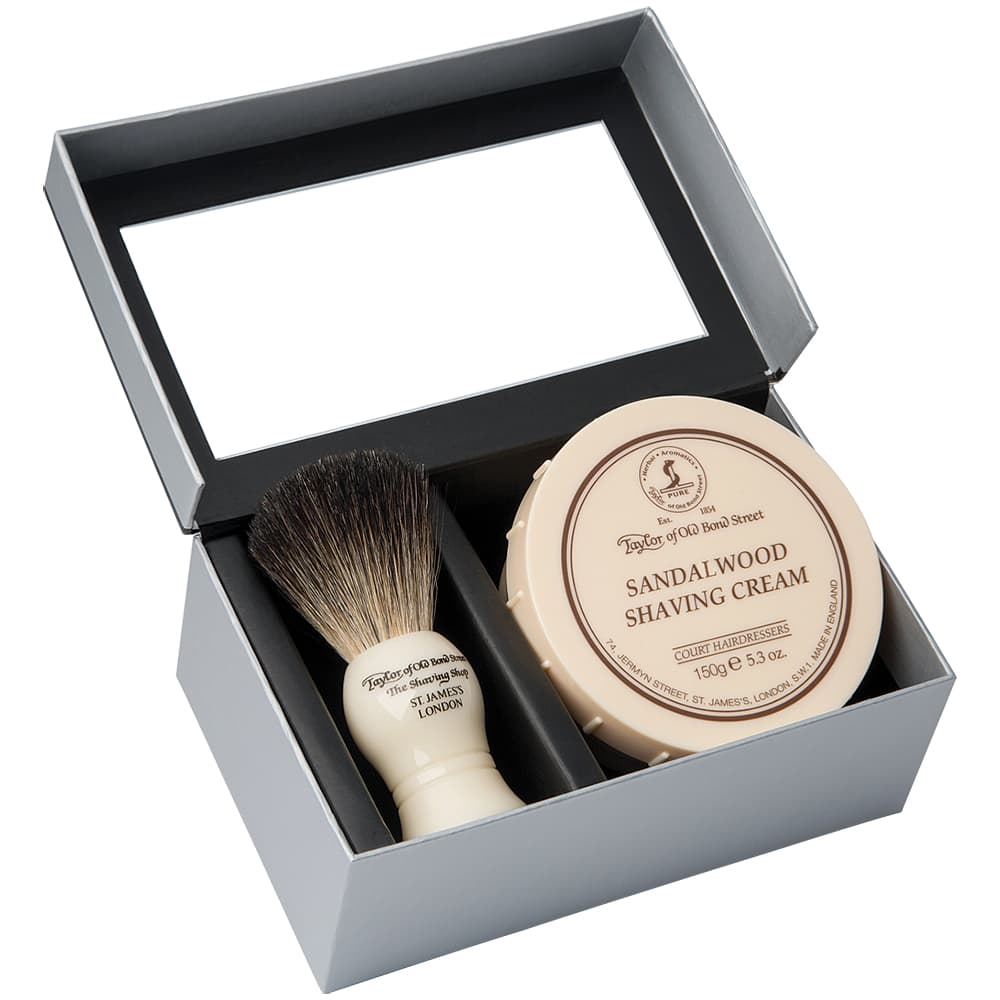 Taylor of Old Bond Street Sandalwood Shaving Cream & Brush Set – Beard &  Blade