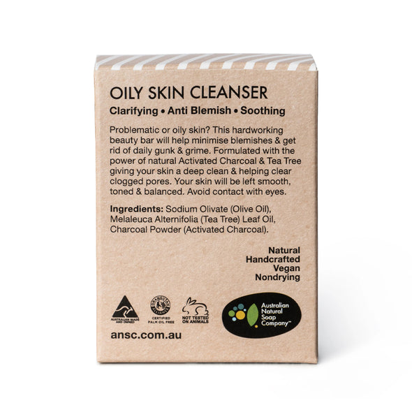 The Australian Natural Soap Company Activated Charcoal Oily Skin Cleanser 100g