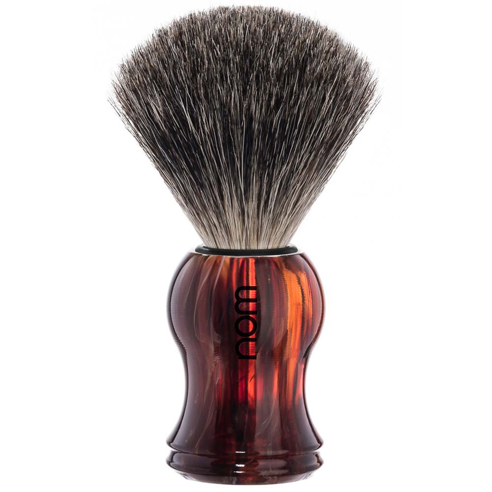 HJM nom Pure Badger Shaving Brush Faux Tortoiseshell